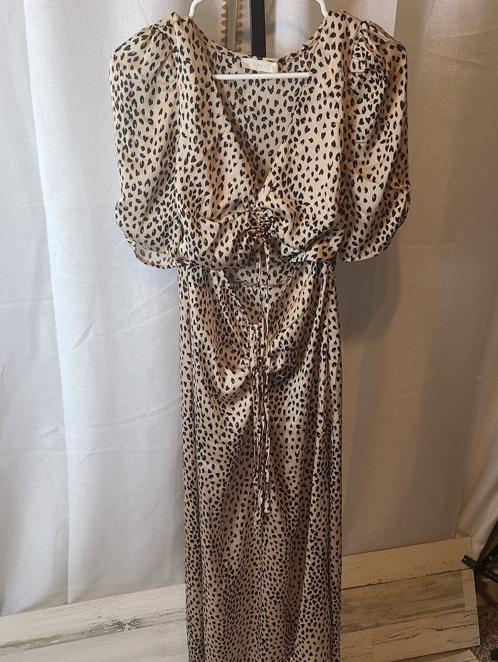 Lush Leopard-Print Cutout Midi Dress Size Small